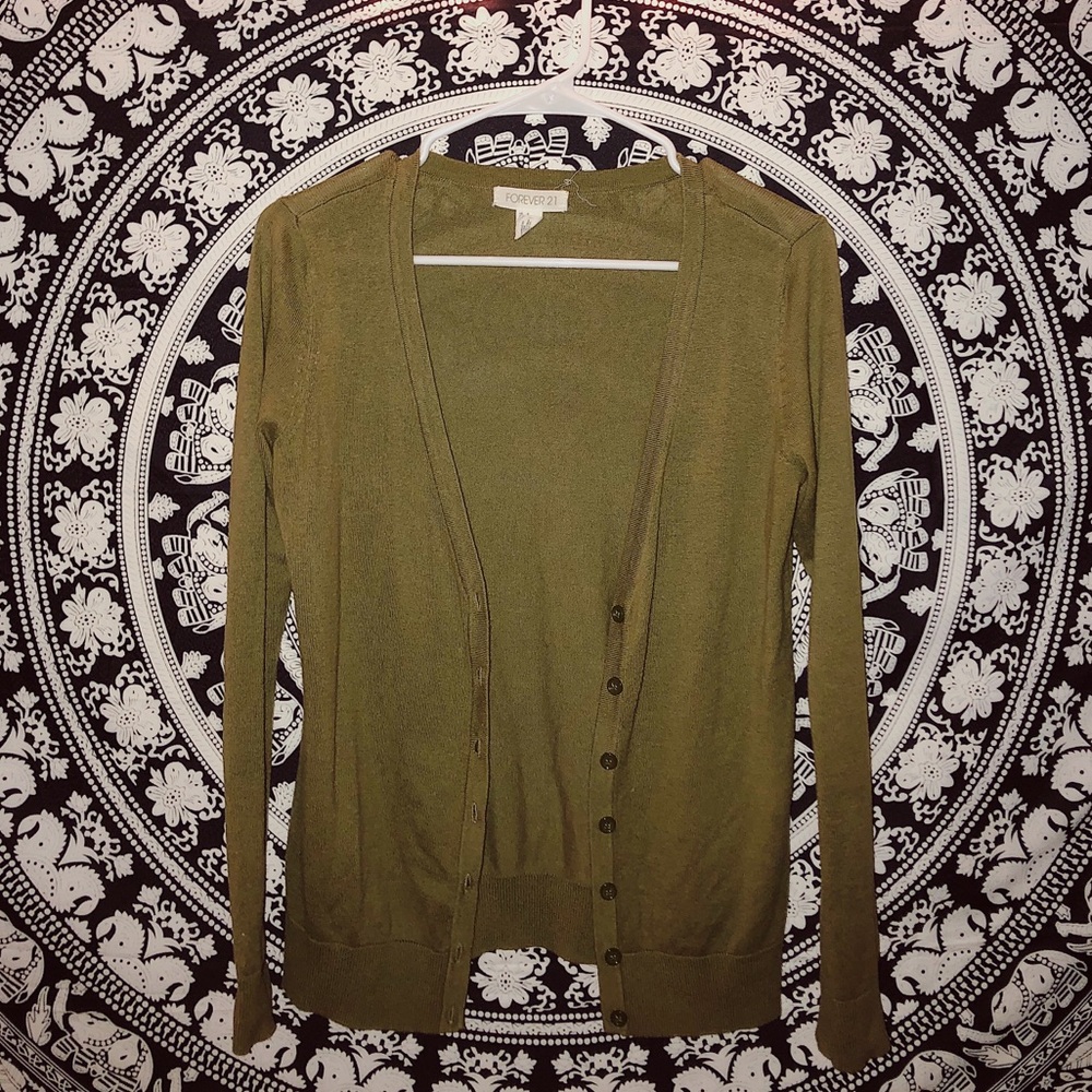 Army Green Cardigan